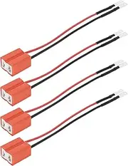 eMagTech 4PCS H7 Ceramic Headlight Socket Headlight Harness Connector Female Headlight Bulb Lamp Holder Wiring Harnesses for Standard H7 Lamp Housing