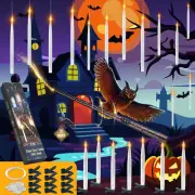 Halloween Decorations, 12 Pcs 8-Inch Floating Candles with Wand Remote, Flickeri