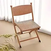 18 Inch Rattan Folding Chair, Modern Collapsible Dining Chairs, Portable Foldable Stool for Bedroom Living Room Reading Room Dining Kitchen(Black Walnut,40cm/16in)
