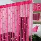 1/2X Hanging Rose Flower String Curtain Glitter Tassel Door Fly Screen Panel