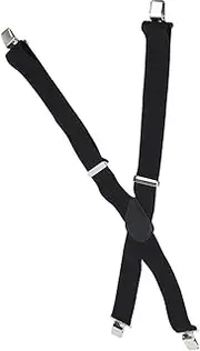 [Fdit] Men's Wide Suspenders 50Mm Strip Sling Strap Straps Decor Clip Elastic Black Alloy Elastic Ribbon Furnishings Widen Men S Wide Suspenders