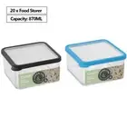 20 x Food Storer 870ML AirTight Container Kitchen Pantry Storage Organiser Box