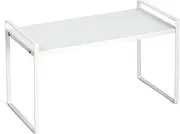 ideaglass Countertop Organizer, Cupboard Stand Spice Rack, 16" Cabinet Pantry Shelf, Organization and Storage for Kitchen Bathroom, Metal Plate Milky White