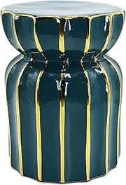 Ceramic Drum Table Decorative Garden stools, Vacuum Titanium-Plated Ceramic Stool with Gold Rim, Shoe-Changing Stool, Household Ceramic Drum Stool, Garden Decoration Stool,