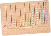 QUMIIRITY 1 Set Educational Wooden Number Tracing Board with Rainbow Beads Preschool Learning for Color Matching Fine Motor Skills Development Creative Number Learning Activities