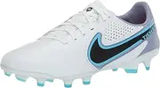 [Nike] Women's Tiempo Legend 9 Pro Fg Sneaker, White Black Baltic Blue Pink Blast, 9.5 US