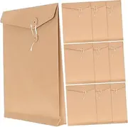 TOGEVAL 10pcs String Paper Bag Paper File Organiser File Organizer Envelope Organisers Organizers Brown Envelopes Document Bag Document Office Supplies Light Brown
