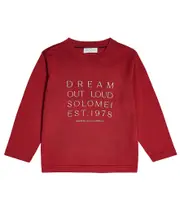 [Brunello Cucinelli Kids] Brunello Cucinelli Kids Printed cotton jersey sweater Y 4 red