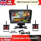 2x Wireless Reversing Camera for Bus Truck Caravan Car 7" Monitor Screen 12-24V