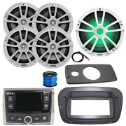 JBL Marine Radio, ANT, LED Sub, 4x 6.5" 225W White Speaker,Spa Bezel, Adapter