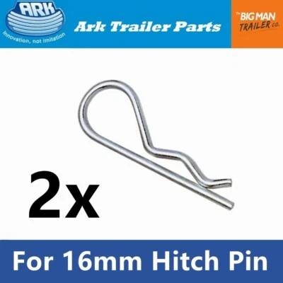2x ARK Trailer R Pin Lock for 16mm Tow Bar Hitch Pin Lock RC75B