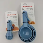 KitchenAid Blue Velvet Measuring Cups Spoons KQ058OHBLA Soft Touch Grip Nesting