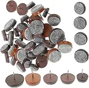 SHINEOFI 50Pcs Felt Furniture Sliding Mats Brown Non Slip Pads for Chairs Tables Each for Protecting Floors from Scratches and Noise