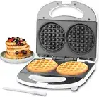 SugarWhisk Double Mini Waffle Maker Machine, Chaffle Maker, Waflera White