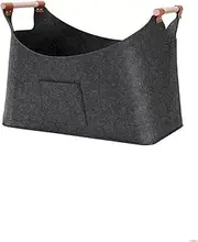 Log Baskets Large Capacity Firewood Basket Fireplace Log Carrier Holders Wood Carrying Felt Bag Foldable Carrier Bag Log With Handles Firewood Basket