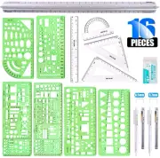 Glarks 16 Pieces Measuring Templates Building Formwork Stencils Geometric Dra...