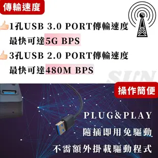 台灣出貨 USB3.0高速集線器 5GMbps 四孔獨立開關 傳輸極速 集線器 HUB USB3.0 (6折)