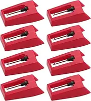 Turntable Needles, Turntable Replacement Needles with Clear Lids Conveniently Packed for Phonographs, Vinyl Record Players, Pack of 8