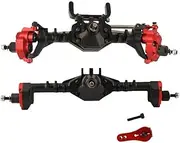 1/10 Front and Rear Axle Set for S&CX10 II VP Ele&Ment En&Duro GEN8 RGT EX86100 Upgrade Accessories 1/10 CNC Aluminum Alloy One-Piece Fr&on&t&Rear Portal Axle Aluminum Front & Rear Portal Axles(Red)