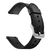 18mm Genuine Leather Watch Band Easy Disassembly Watch Strap for Withings Smart Watch BLACK COLOR