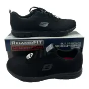 Skechers Ghenter Bronaugh Shoes Womens 11 Black Work Slip Resistant 77210 BLK