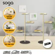SOGA 2X 3 Tier Gold Round Plant Stand Flowerpot Tray Display Decorative Shelf