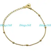 Genuine 18K Yellow Gold Filled Hypo-allergenic 1 mm Thin Rolo Chain Anklet Z5H