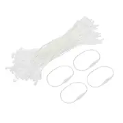 Polyester Rope Hang Tag String Snap Lock,120mm,1mm 200 Pcs,White