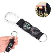 Multifunction Camping w/ Keychain Compass Thermometer Carabiner Key 3-in-1 Y1B9
