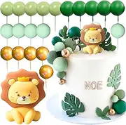 JeVenis Lion Cake Topper Lion Birthday Decorations Safari Animal Cake Toppers Safari Cake Topper Wild One Cake Topper Jungle Baby Shower Cake Topper Safari Baby Shower Cake Decorations