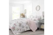 Laura Ashley Honeysuckle Printed Coverlet Set - Blush