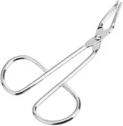 EXQUIMEUBLE Stainless Steel Eyebrow Tweezers Silver Scissors Shape Design for Precise Facial Hair Removal Durable and Ergonomic for Eyebrow Shaping and Grooming