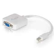 C2G Mini Display Port to VGA Male to Female Adapter, 8in - White
