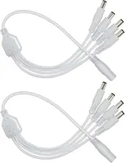 Security-01 2-Pack 1 to 4 Way DC Power Splitter Cable, Plug 5.5mm x 1to4