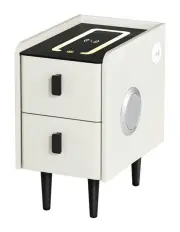 [Artiss] Smart Bedside Table with Wireless Charging in White