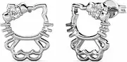 [Krystal Couture] White Gold Cutie Hello Kitty Earrings Embellished with Swarovski Crystals