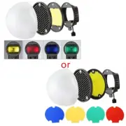 Speedlight Flash Control Honeycomb Grid Reflector 4 Color Filters Diffuser Ball