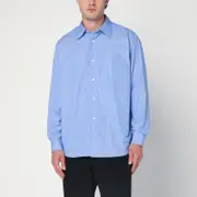 [Auralee] Light blue striped cotton shirt 4 Light blue