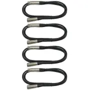 NEW 4 LOT PACK 3ft foot 3pin male to female XLR mic MICROPHONE CABLES DMX cords