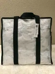 LeSportsac Gabrielle Weekender Large Box Tote White Clear MSRP $150