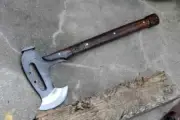Hand Forged Viking Tomahawk Axe Full Tang Leather Sheath For Hunting & Camping
