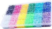 HONMEET Nail Art Decor DIY Resin Diamond Accessories for Women Shiny Jelly Ab Flat Back Rhinestones Transparent Box for Home