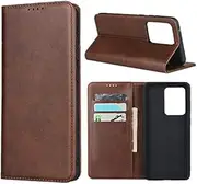Cavor for Samsung Galaxy S20 Ultra Case,S20 Ultra 5G Case,Cowhide Pattern Leather Case Magnetic Wallet Cover with Card Slots(6.9") -Dark Brown
