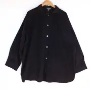 New Autograph Shacket 20 Womens Black Suede Snap Button Shirt Jacket Collar