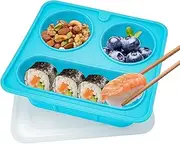 Travel Snack Tray, Divider Portable Snack Box, 3 Compartments Reusable 420Ml Silicone Container for Nut Camping Candy Party Fruits Picnic Travel Entertaining Kids