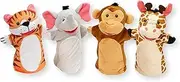 Melissa & Doug 96033 Friends Hand (Puppet Sets, Elephant, Giraffe, Tiger, and Monkey, Soft Plush Material), Multi