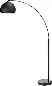 Versanora - Arquer 170cm Modern Arc Floor Lamp Reading Light for Living Room Bedroom. Marble Base. Matte Black Finish