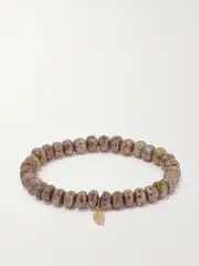 [Sydney Evan] Sydney Evan - Tiny Feather 14-karat Gold, Labradorite And Diamond Bracelet - Brown - One size One size Brown