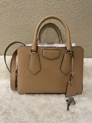 DKNY Ivy Leather Sullivan Satchel Convertible Latte Bag MSRP $248 NWT