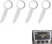 Roczential 4Pack radio radio removal tool, key DIN release key set, stereo extraction tool pin, easy to hold, stainless steel car CD DVD host key removal tool